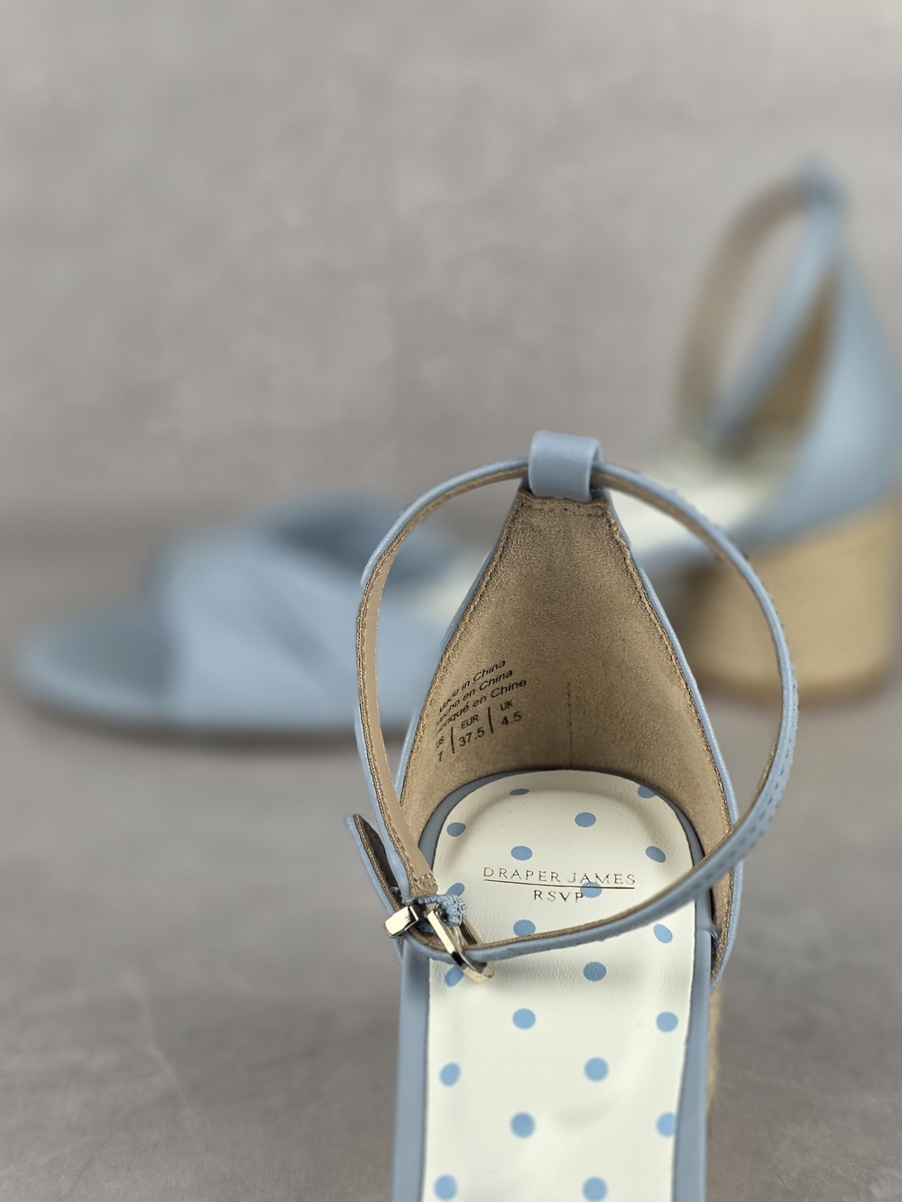 Light Blue Twisted Strap Womens Sandals with Espadrille Heel "Draper James RSVP - Picture 6 of 8